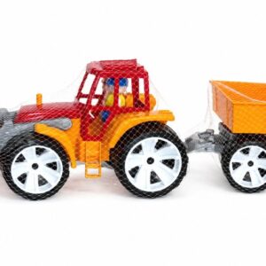 Tractor Bams 4 Cu Remorca Rosu Portocaliu