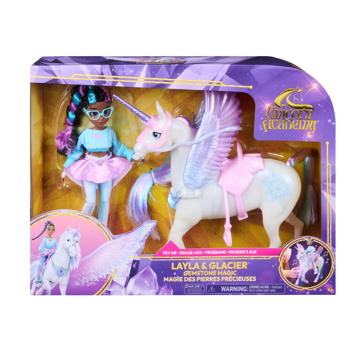 Unicorn Academy Set Magia Pietrelor Pretioase Papusa Layla Si Unicornul Glacier