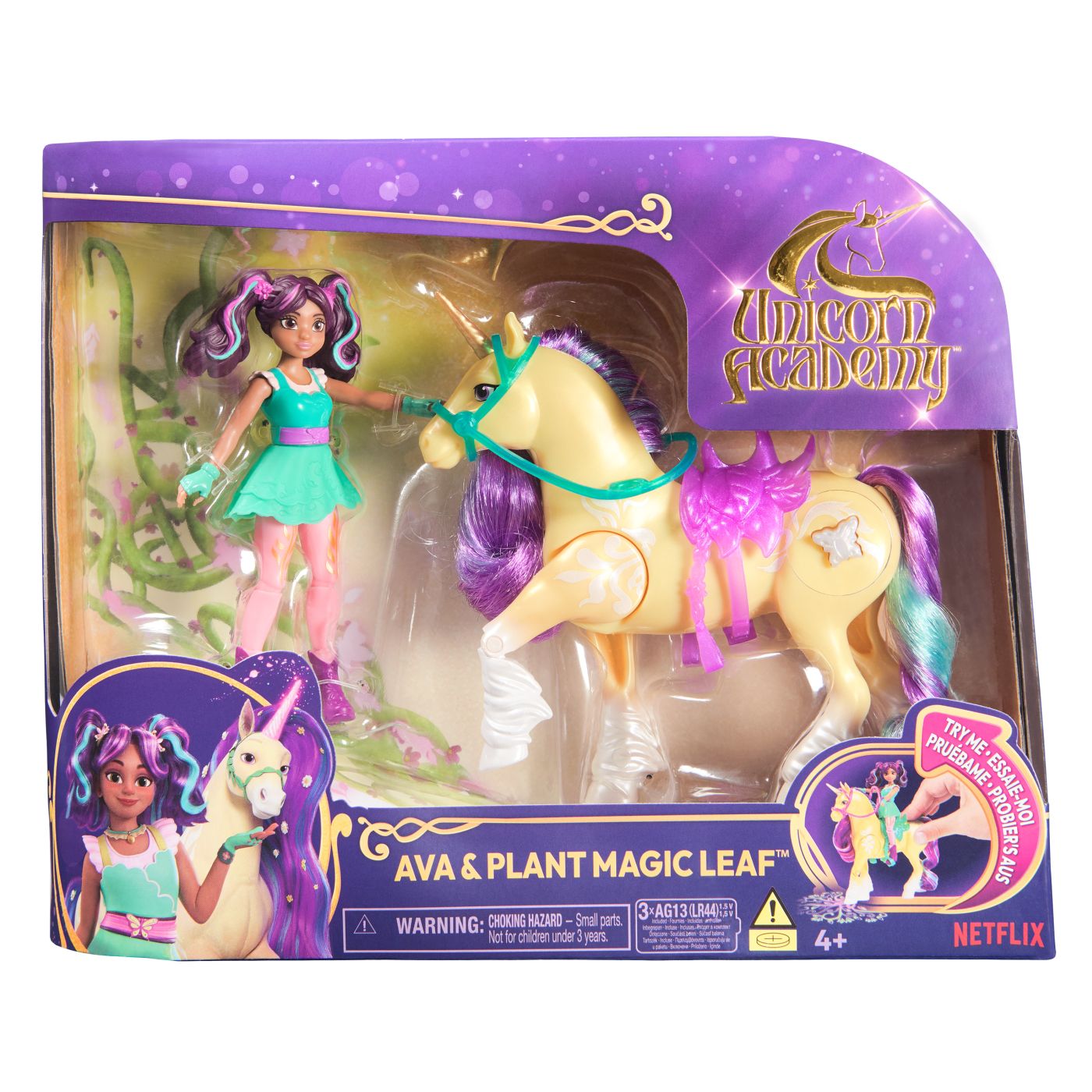 Unicorn Academy Set Papusa Ava Si Unicornul Leaf Planta Magica