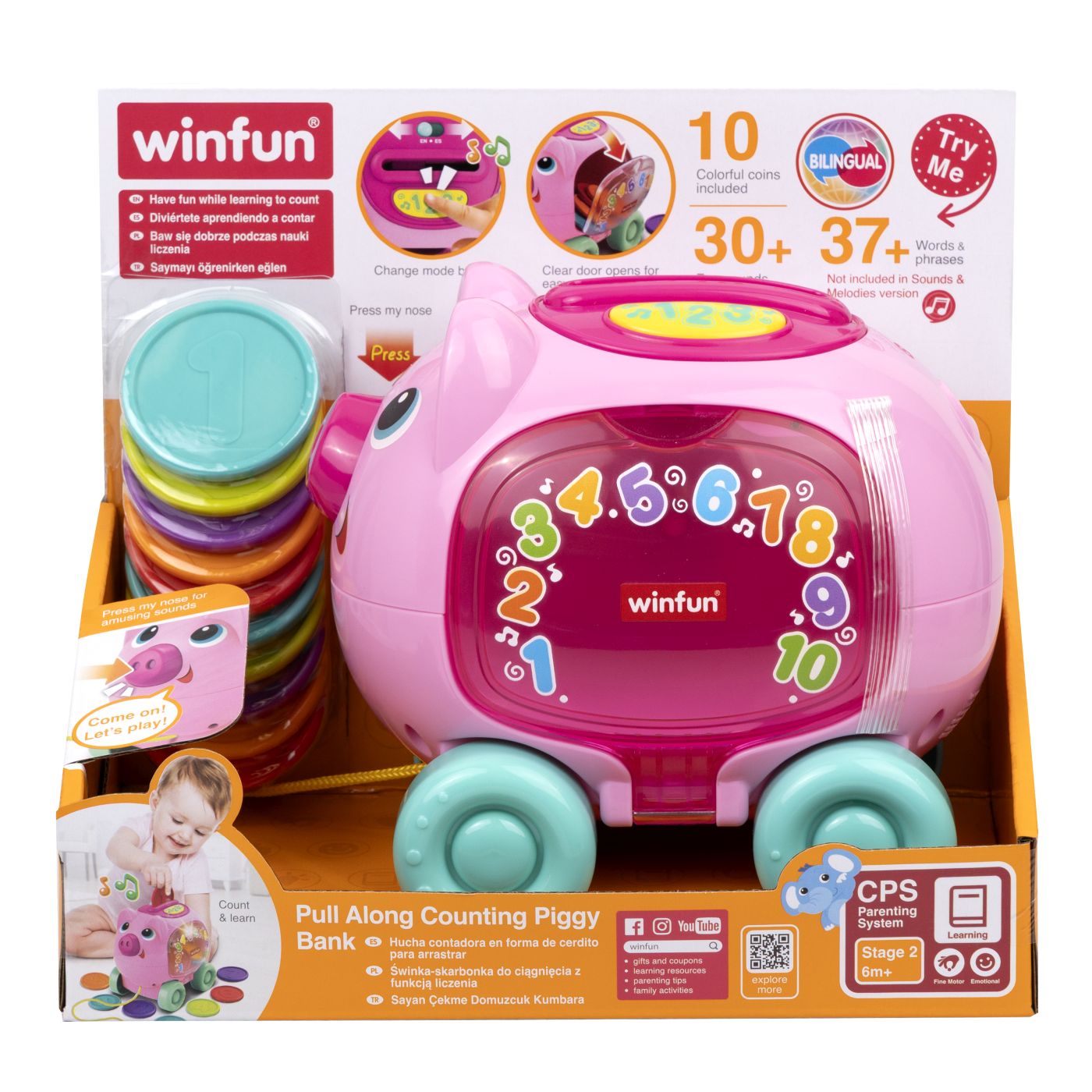 Winfun Jucarie De Tras Pusculita Purcelus Cu Monede