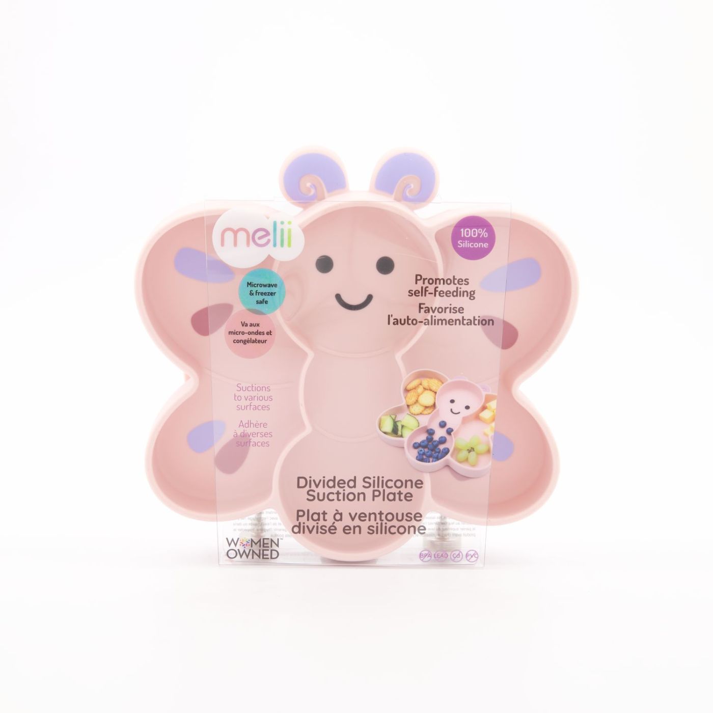 Farfurie Silicon Model Fluture, Melii, Pink