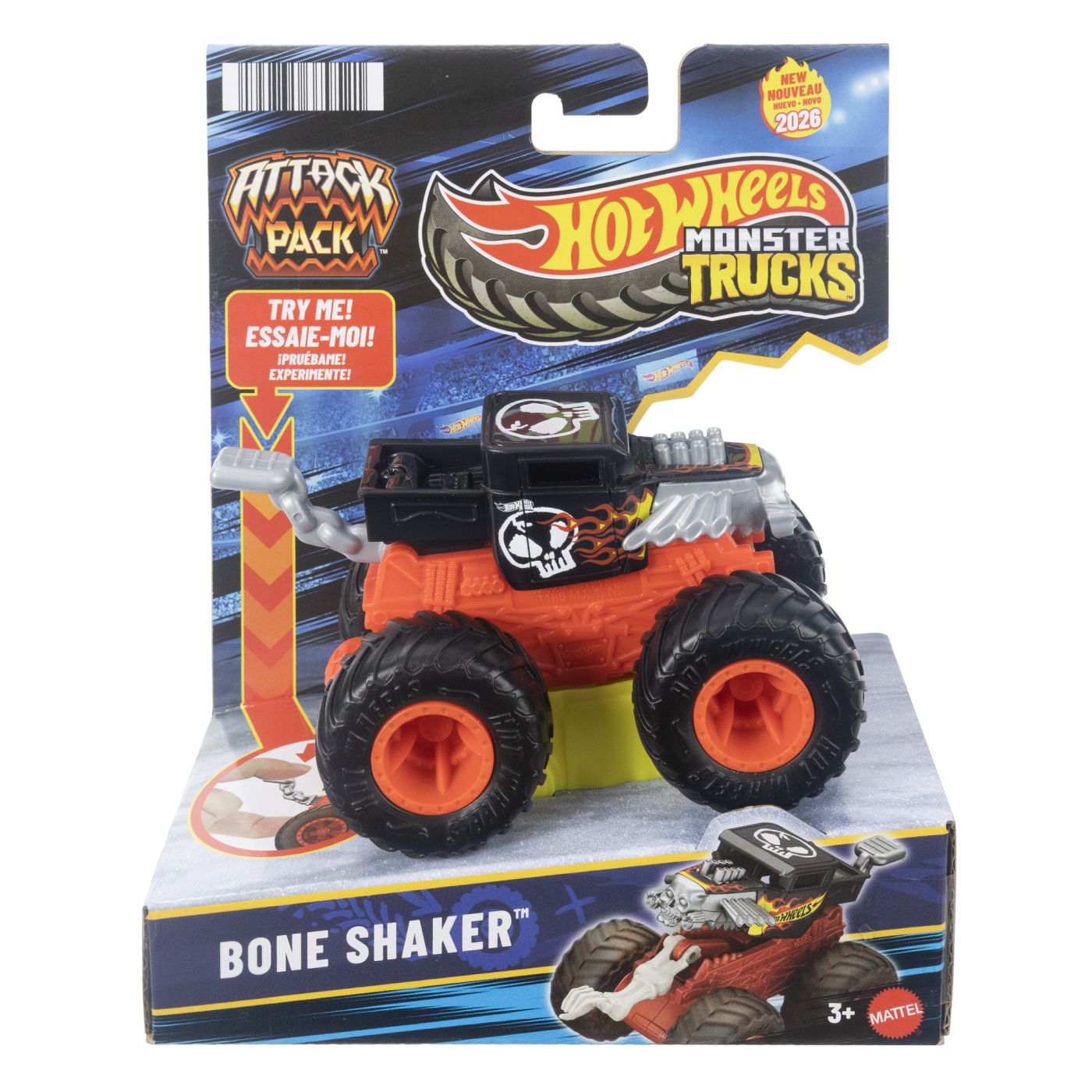 Hot Wheels Monster Truck Attack Pack Camion Bone Shaker Scara 1 La 64
