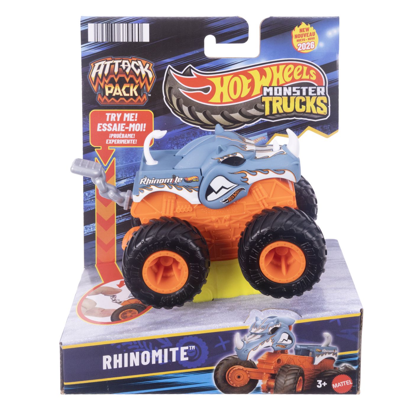 Hot Wheels Monster Truck Attack Pack Camion Rhinomite Scara 1 La 64