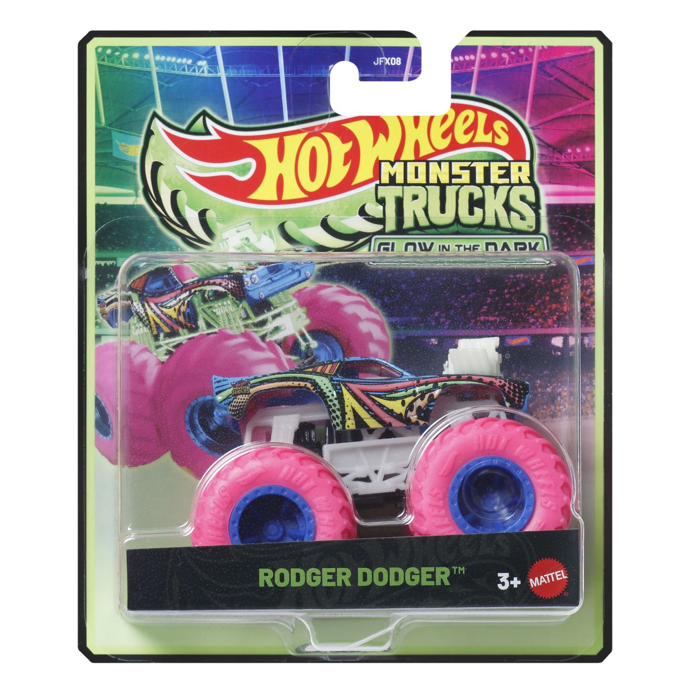 Hot Wheels Monster Truck Glow In The Dark Masinuta Rodger Dodger Scara 1 La 64