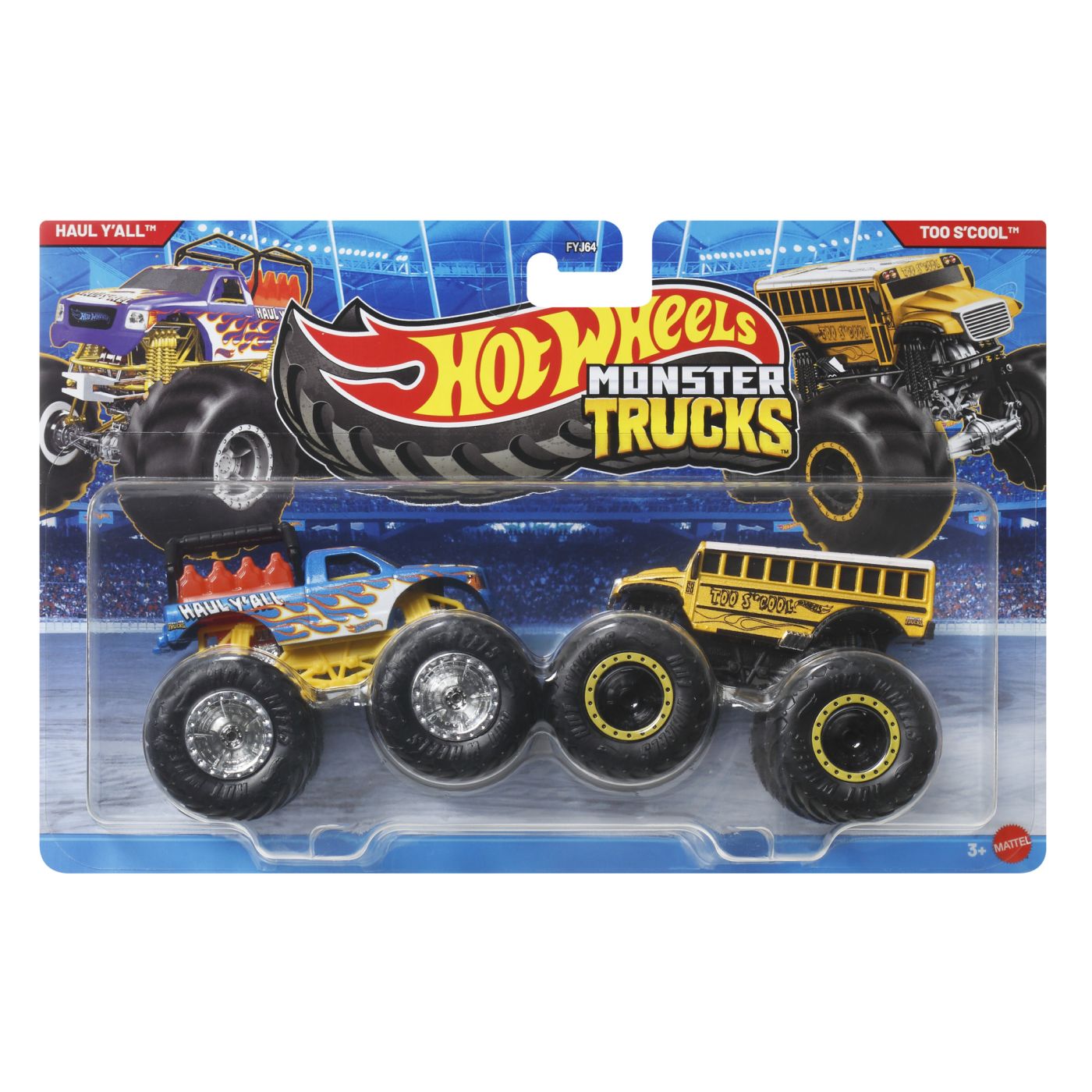 Hot Wheels Monster Truck Set 2 Masini Haul Yall Si Too Scool Scara 1 La 64