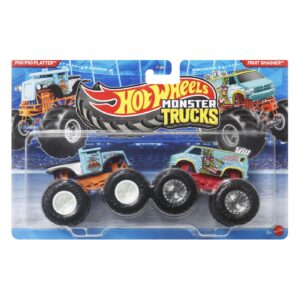 Hot Wheels Monster Truck Set 2 Masini Poo Poo Plat MTFYJ64_JLV89
