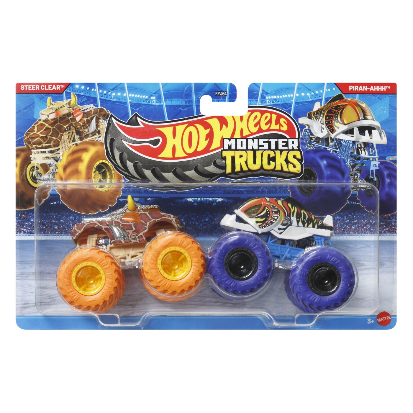 Hot Wheels Monster Truck Set 2 Masini Steer Clear Si Piran Ahhh Scara 1 La 64
