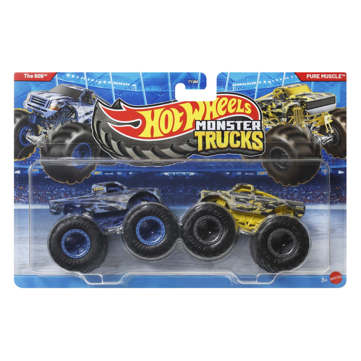 Hot Wheels Monster Truck Set 2 Masini The 909 Si Pure Muscle Scara 1 La 64