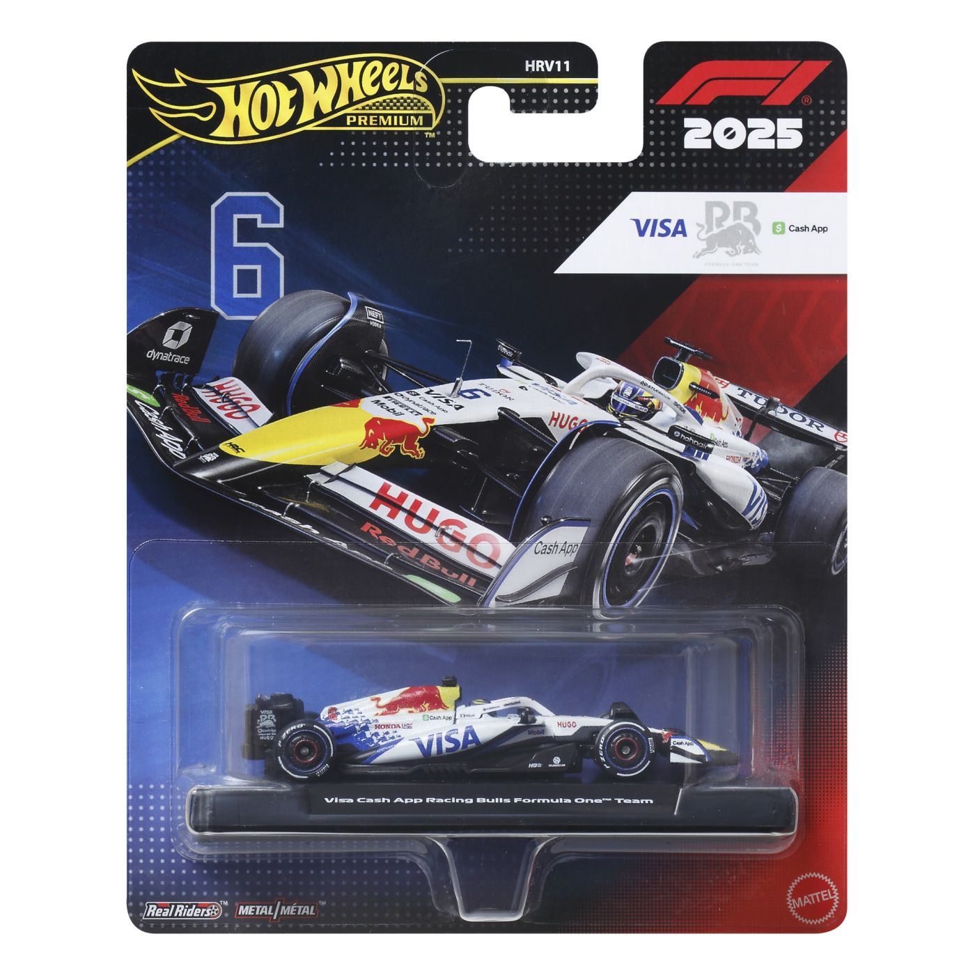 Hot Wheels Premium Real Riders Formula 1 2024 Masinuta Metalica Visa Cash App Racing Bulls Formula One Team Scara 1 La 64