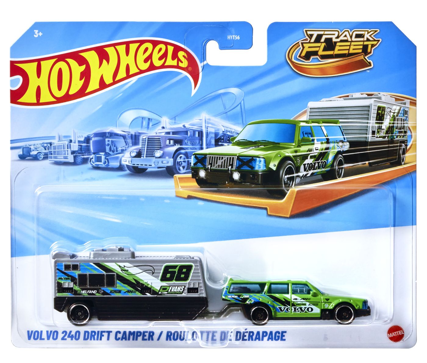 Hot Wheels Track Fleet Masina Flota Volvo 24O Drift Camper Scara 1 La 64