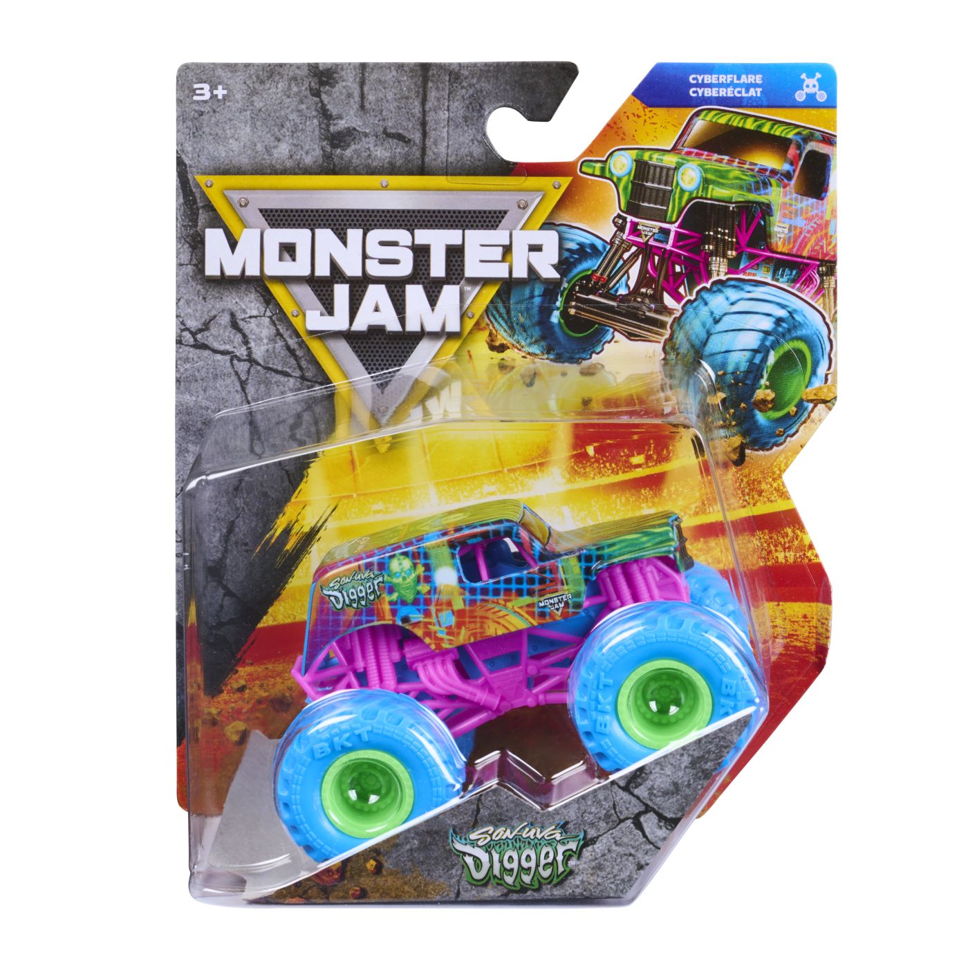 Monster Jam Cyberflare Masinuta Metalica Son Uva Digger Scara 1 La 64