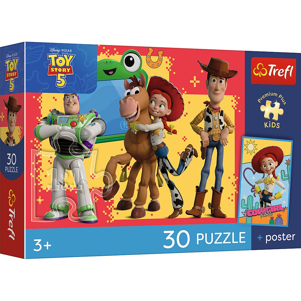 Puzzle Trefl 30 Premium Plus Kids Toy Story 5 Aventurile Cu Jucarii Cu Poster
