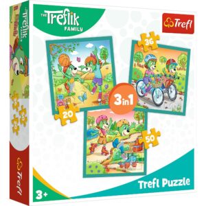 Puzzle Trefl 3in1 Intalnirea Familiei Trefelik 34872