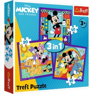 Puzzle Trefl 3in1 Mickey Mouse Si Prietenii Mickey 34894