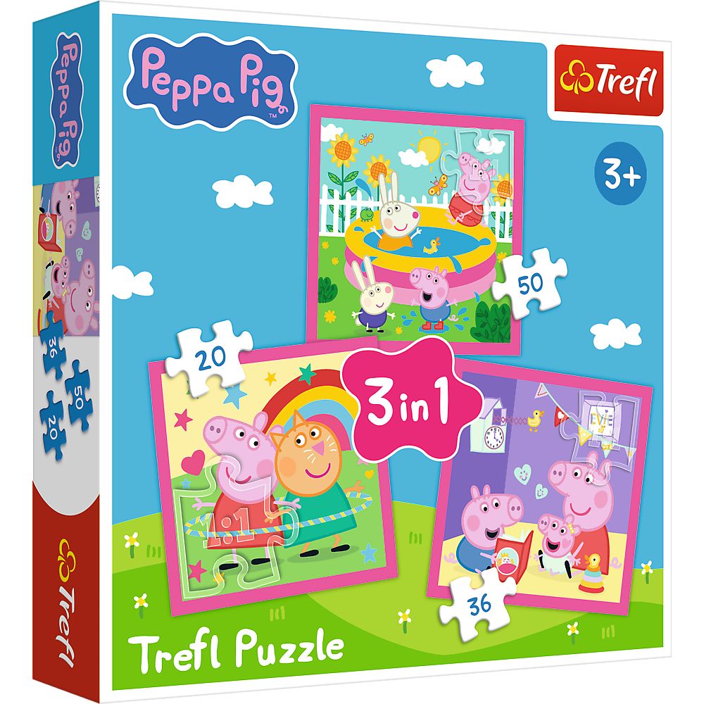 Puzzle Trefl 3IN1 Peppa Pig Si Prietenii