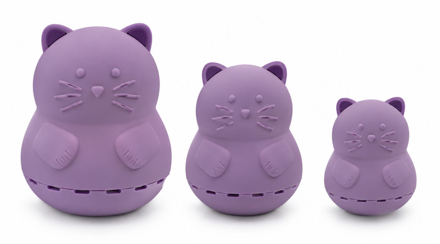 Set 3 Buc Jucarii Baie Silicon, Melii, Pisica