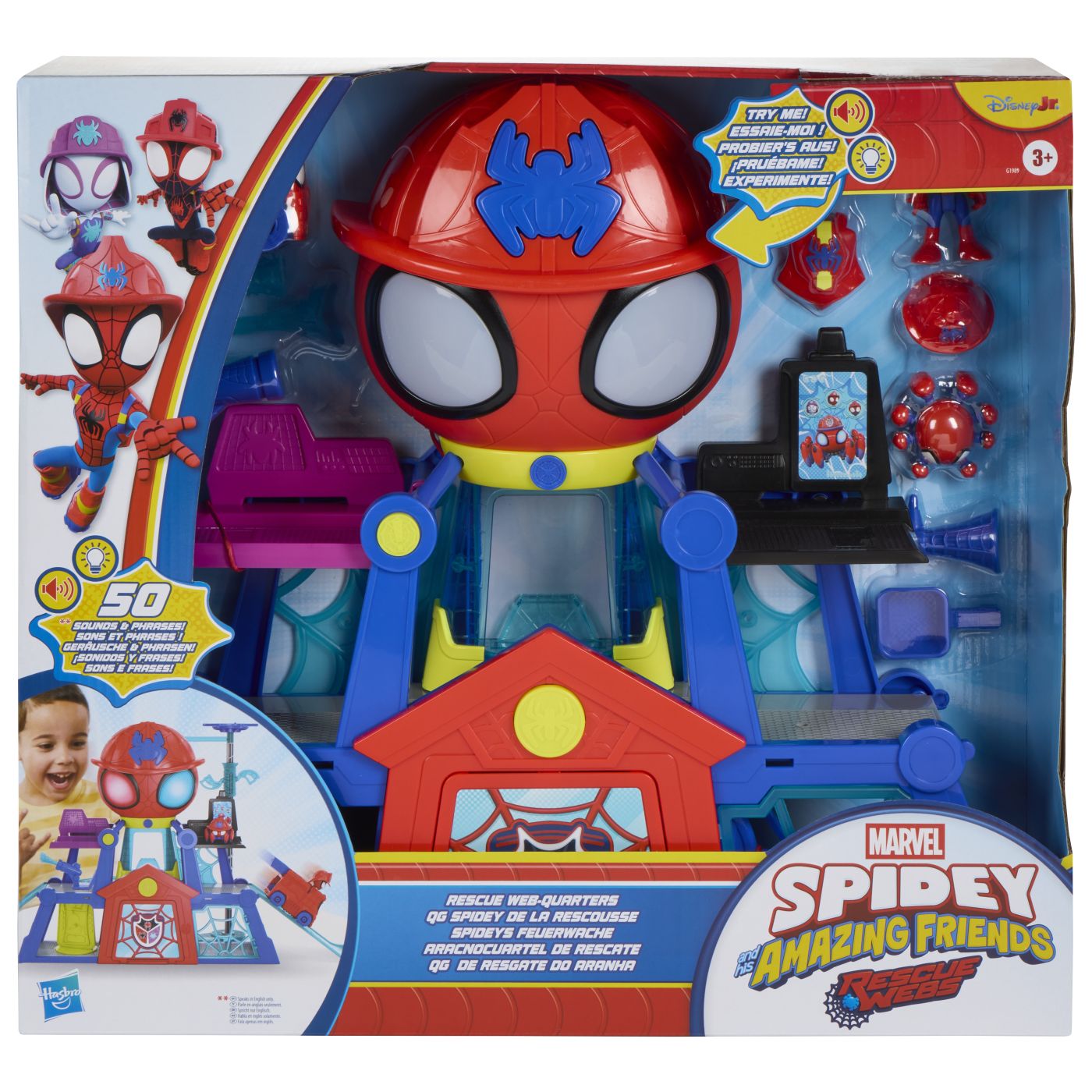Spidey Si Prietenii Lui Uimitori Marvel Rescue Webs Set De Joaca Webquarters Cu Lumini Si Sunete